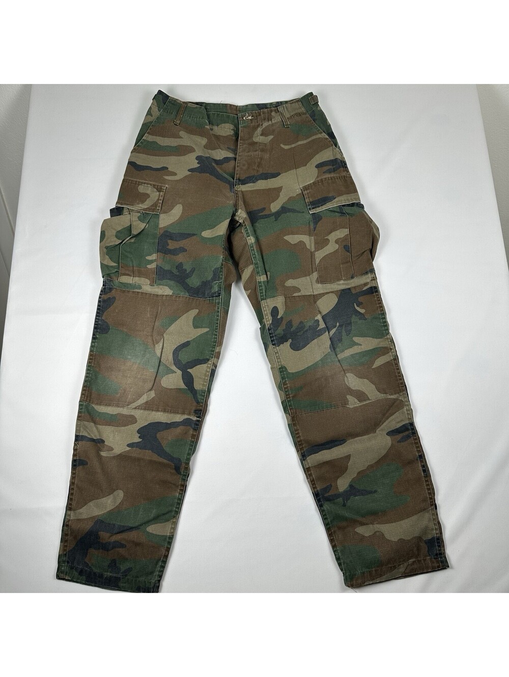 Vintage Military BDU Cargo Pants Mens S Regular Woodland Camo Trousers USA READ